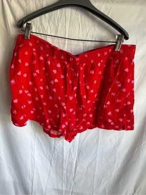 Victorias Secret Pink sleep boxer Shorts Red /pink hearts size large red